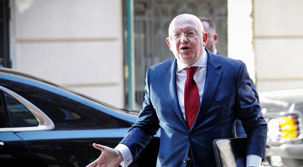 Russia's mission at the UN, Moscow's envoy Vassily Nebenzia